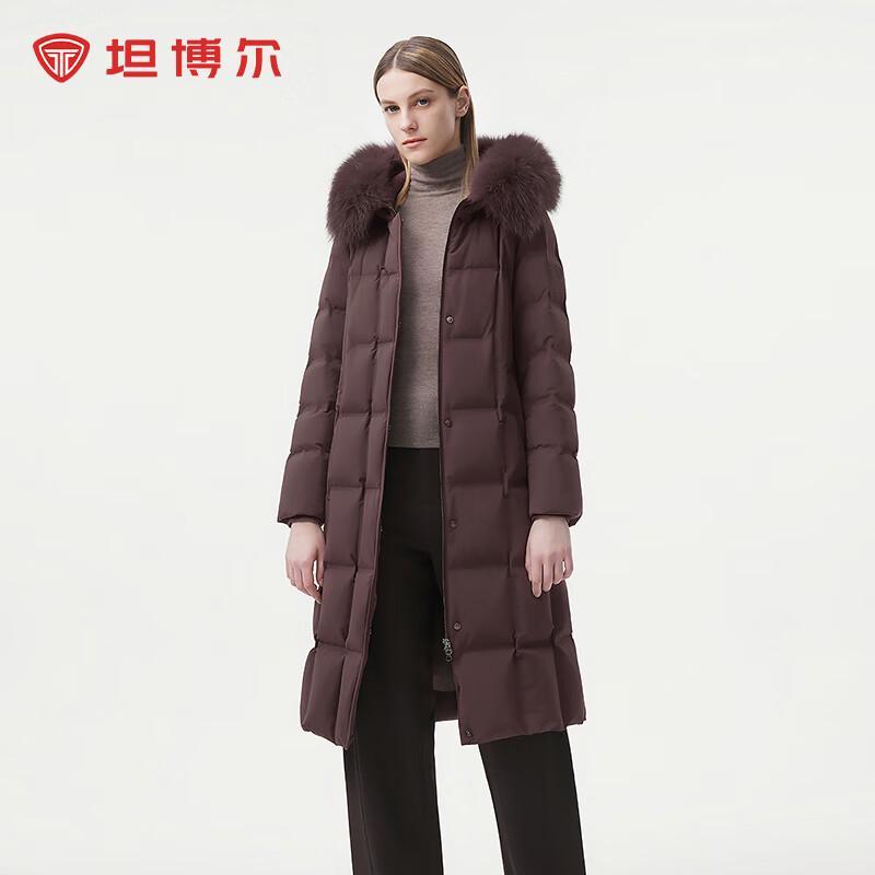 

Tanboer Women s Long Goose Down Jacket with Detachable Fur Collar 175