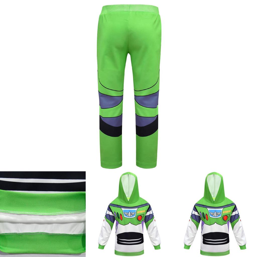 Adorable Toy Story 4 Cosplay Buzz Lightyear 2pcs Set Hoodie Pants Halloween Costume