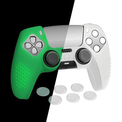 Protective Cover for PlayVital Ps5 Improved Silicone Cover Compatible with Charging 6 Thumb Grip Caps and 2 Stickers 3D Stud and Shockproof Controller