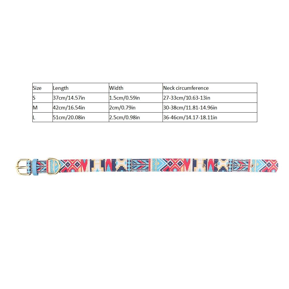 Soft Printing Pet Dog Cat Collar Strap Band Buckle Dog Training Collar (Blue S)