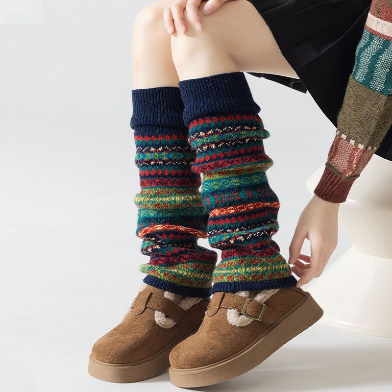 Warm Leg Covers Autumn and Winter Retro Ethnic Style Unique Personality Socks New Hot-selling Thickened and Lengthened Socks