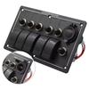 Waterproof 8 Position Push Button Panel Two USB Outlets For Marine Automotive Use 12V 24V System