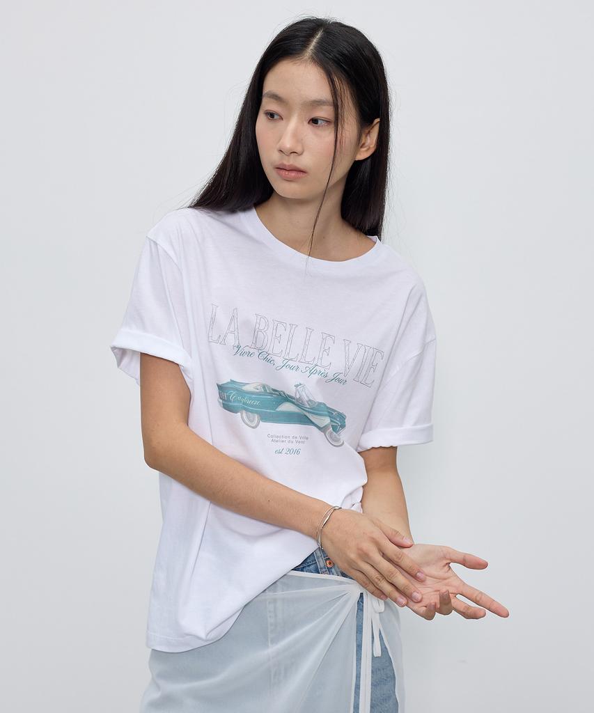CITYBREEZE Car Graphic Loose Fit Short Sleeve T-Shirt_3 Colors