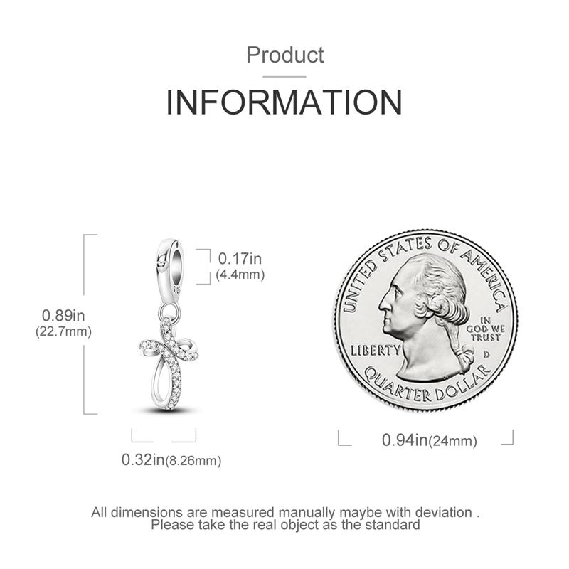 Charms Original Copper Eternal Cross Pendant Religion Beads Fit Bracelet Women Jewelry Diy Fine Gift Accessory