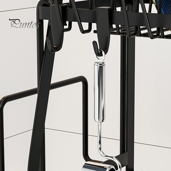 Storage Rack Two-Tier Dish Drying Rack Large Capacity Easy To Install Rust-Resistant Kitchen Countertop Utensil Dish Rack with Drain