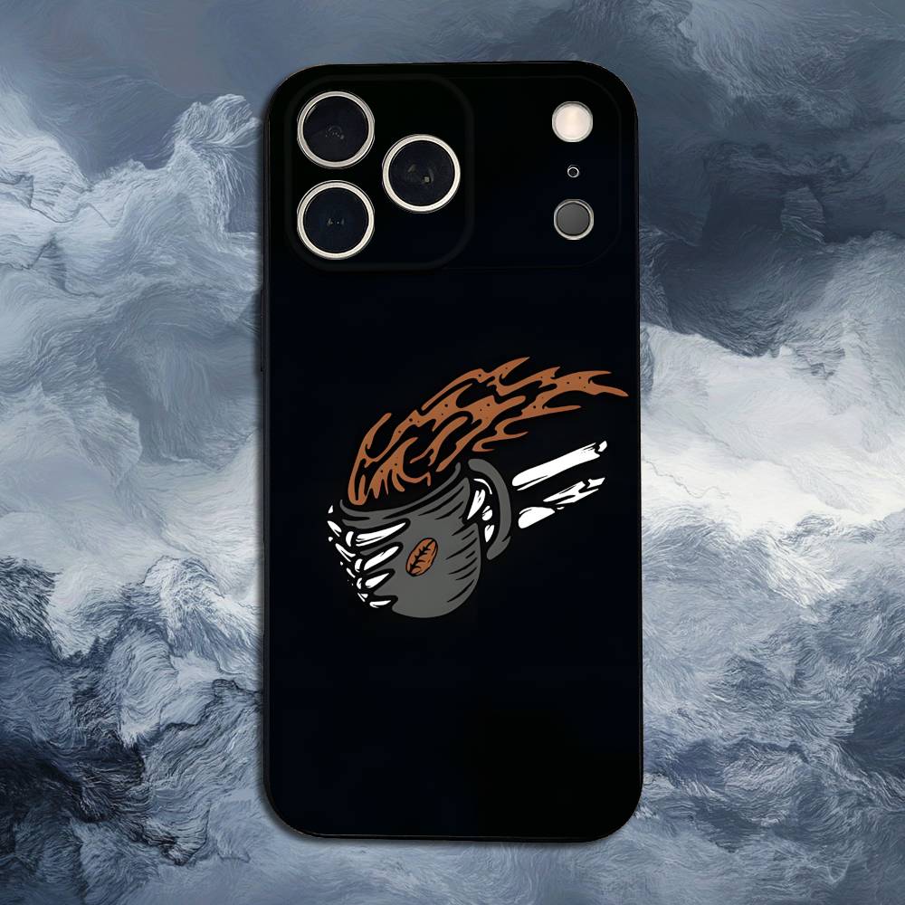 

Love coffee Phone Case For iPhone 17,16,15,14,13,12,11 Plus,Pro Max,XS,X,XR,SE,Mini,8,7,Soft Silicone Black Cover iPhone14Pro