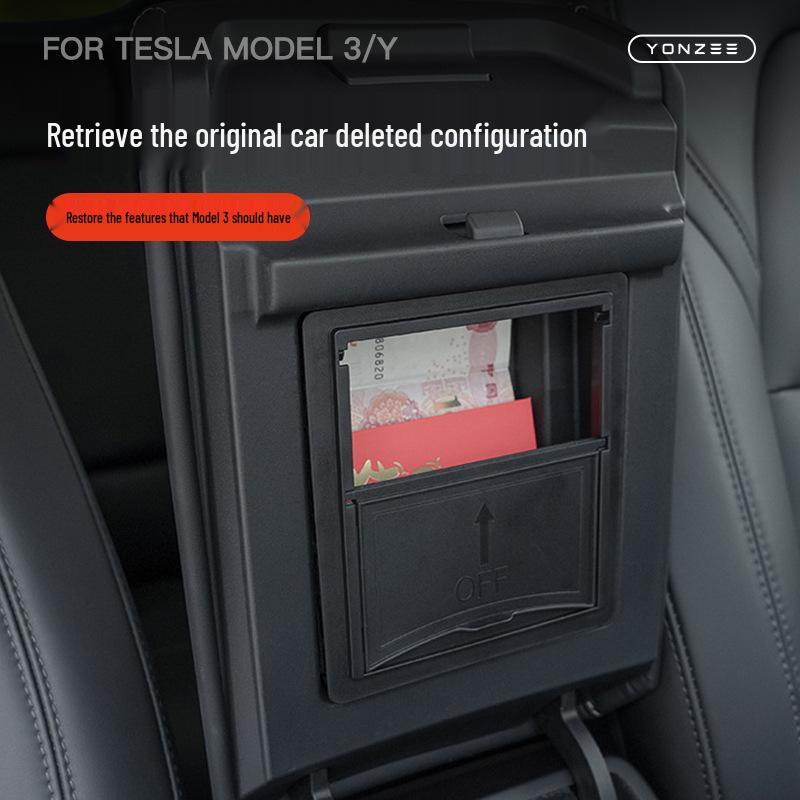 Hidden Storage Box for Tesla Model 3/Y Armrest - Central Control Interior Organizer