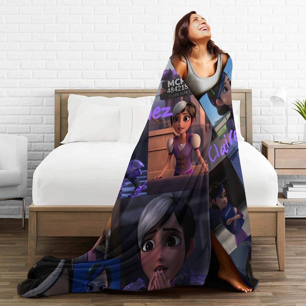 Trollhunters Le Storie di Arcadia Coperta Morbida e Calda Viaggio in Aereo Coperta Morbida in Peluche Divano Letto Coperta in Flanella Copri Letto Divano