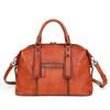 Johnature Vintage Genuine Leather Handbag High Capacity Casual Tote Solid Color Versatile Women's Shoulder Bag