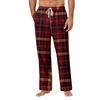 Men's Drawstring Pocket Casual Pants Plaid Stripe Print Pocket Casual Pants Home Pajama Pants