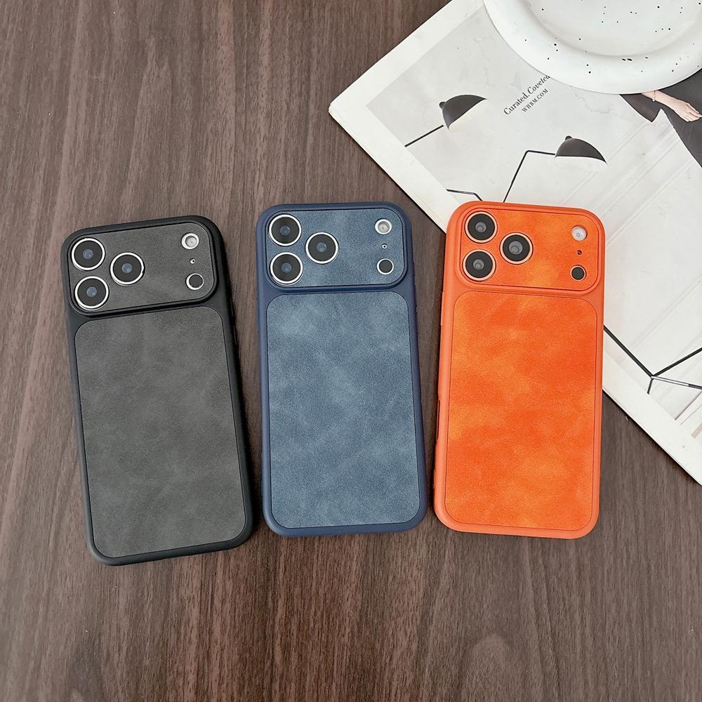Luxury Leather Matte Phone Soft Case for iPhone 17 16 15 14 13 Pro 17Pro 16Pro 15Pro 14Pro 13Pro Max Plus Back Cover Shockproof