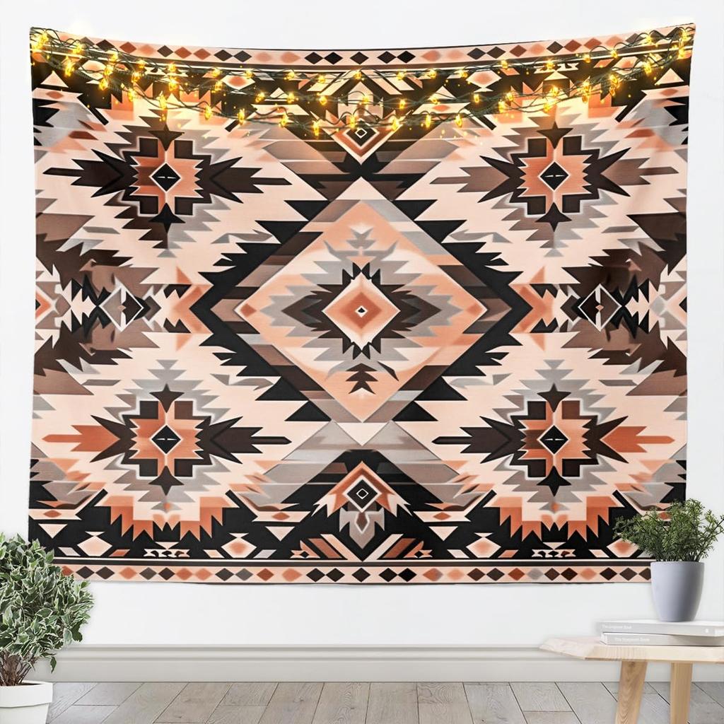 Southwestern Aztec Tapestry Kids Retro Bohemian Western Wall Art For Bedroom Living Rooms, Boho Tribal Wall Hanging Blanket