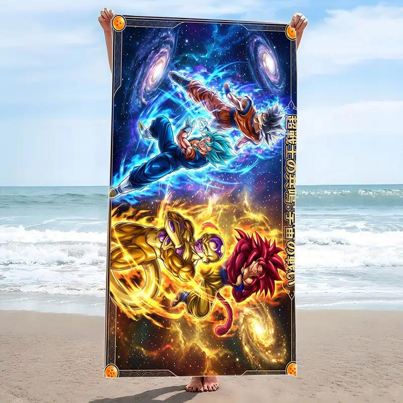 Son-Goku Print Beach Towel, Large Soft Quick Dry Towel for Beach Camping Swimming