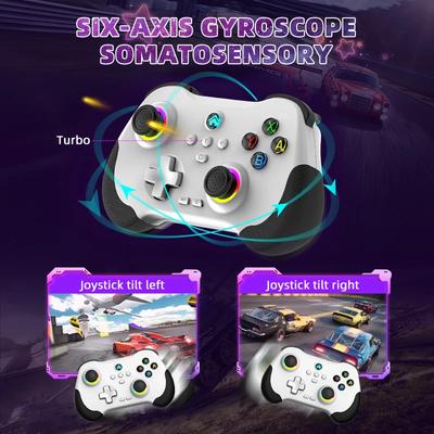 For Mobile Game Controller for iPhone and Android with RGB Light,Support Play PS Remote Play, Switch Steam and More