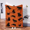 Cute Cartoon Black Cat Digitalprinted Polyester Bedroom Velvet Flannel Cover Blanket Fleece Soft Sofa Cover Blankets for Beds