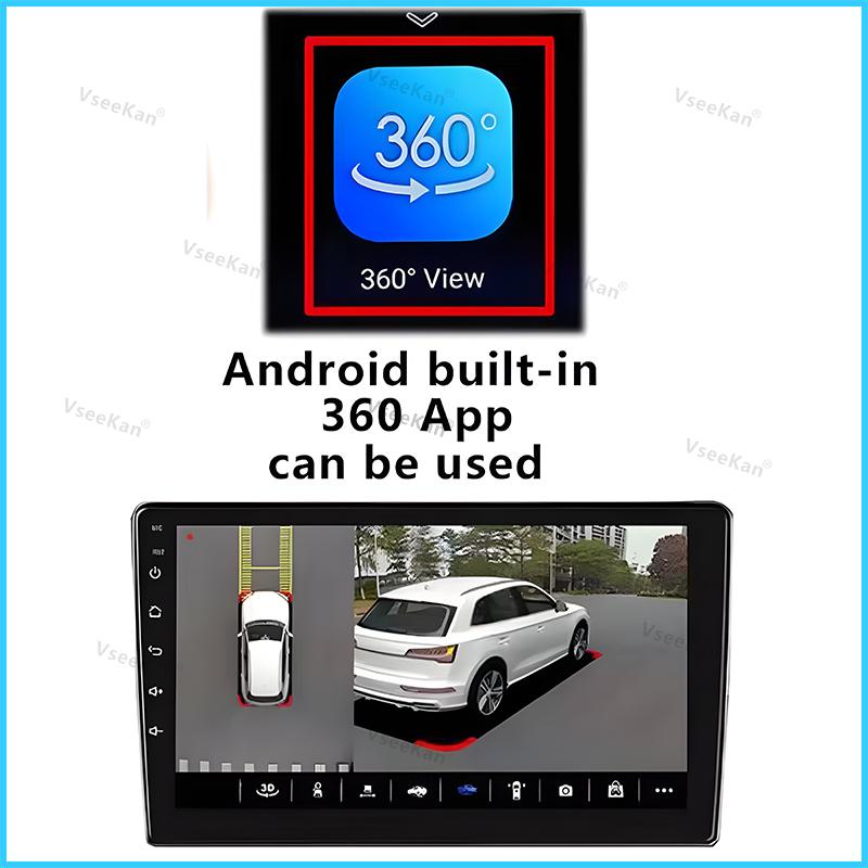 3D Car 360 Panoramic Camera 8K AHD 1080P 720P 4 Pieces Square Cameras For Android Radio 360APP SN307 WDR 2053 Sensor