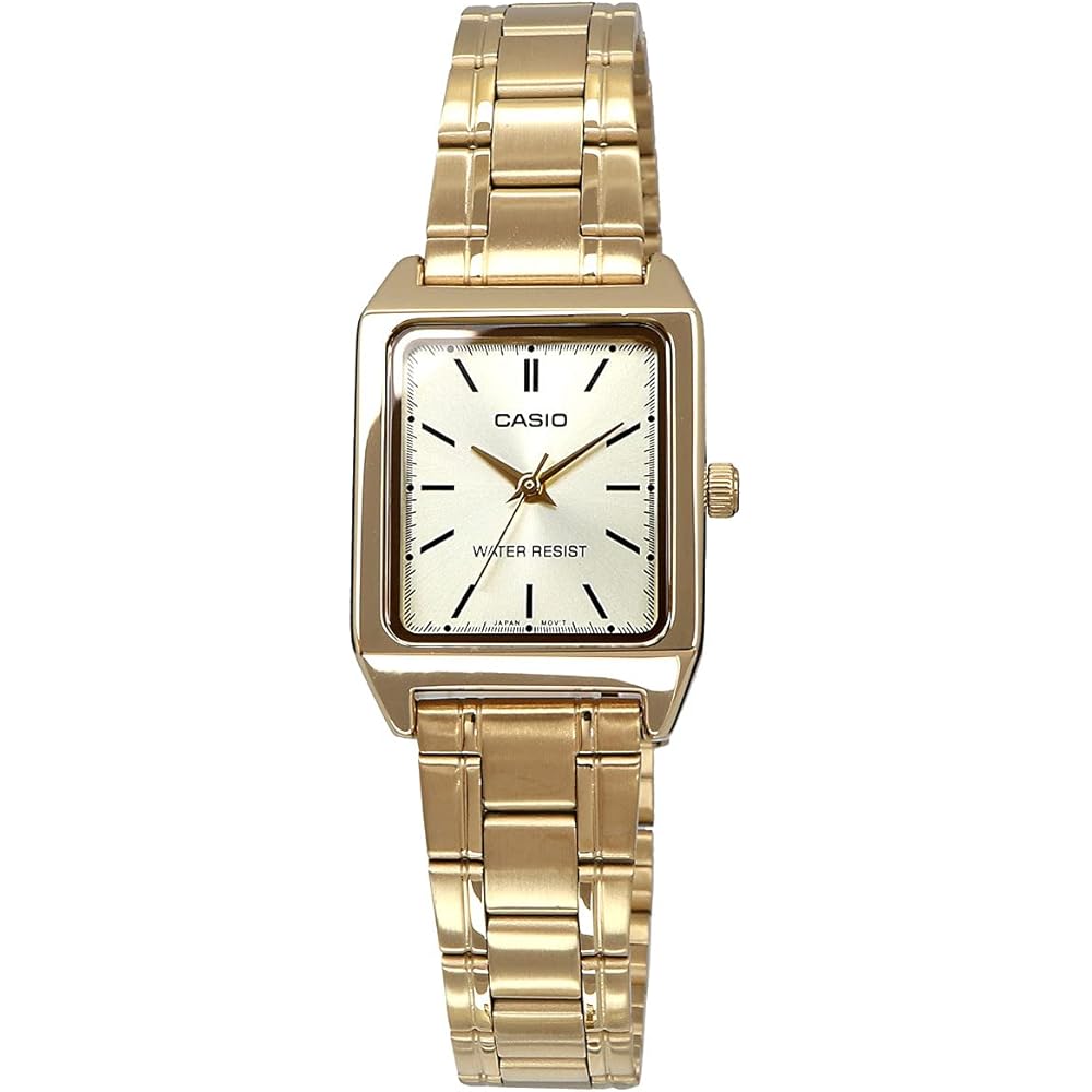 Casio Standard Analogue Ladies Watch LTP-V007G-9E Gold Tone Stainless Steel 30m Water Resistant
