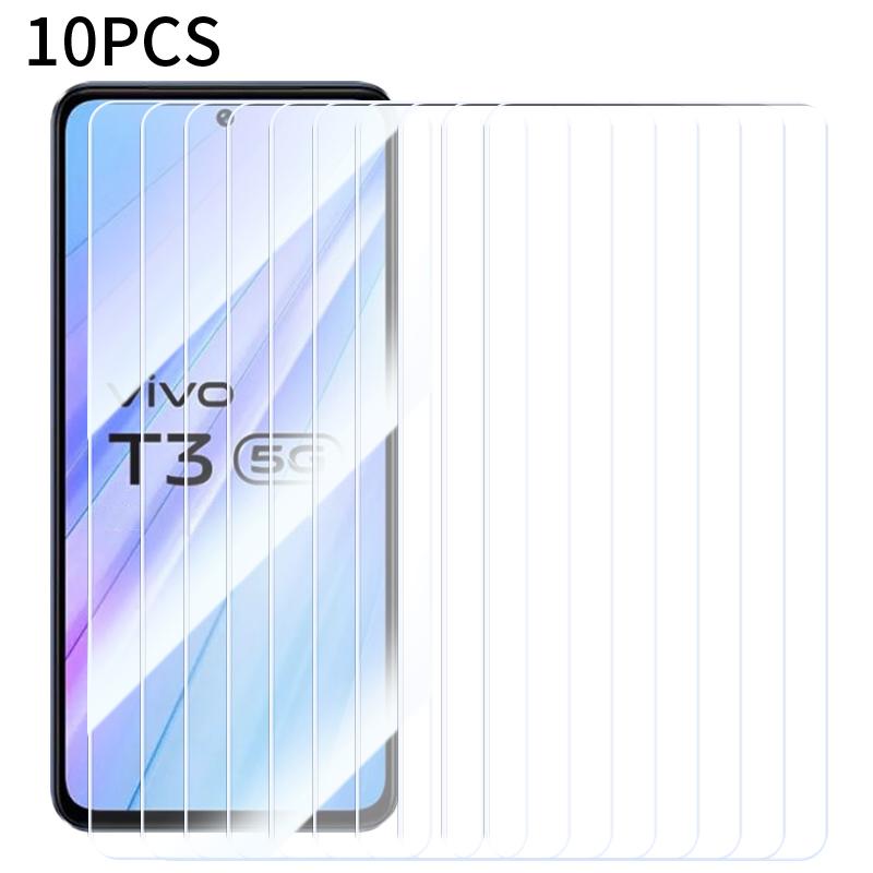 RURIHAI 10Pcs For vivo T3 5G Clear Screen Protector 0.26mm 2.5D High Aluminium-silicon Glass Film
