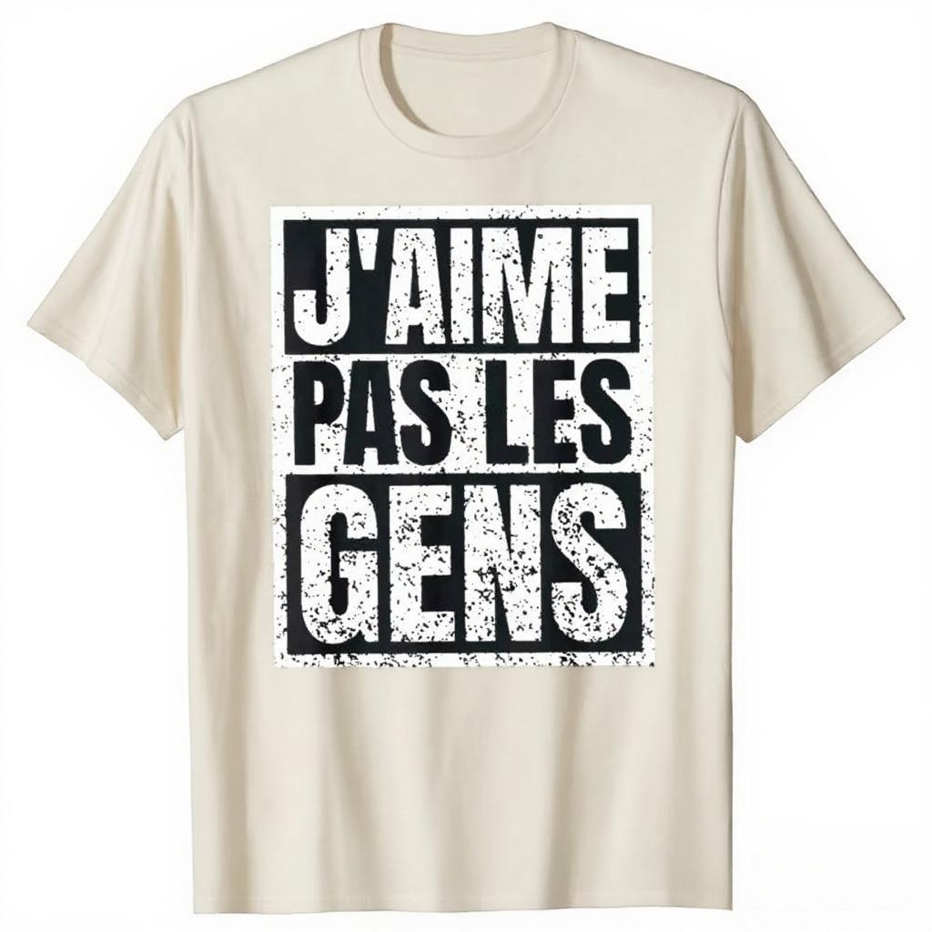 

I Dont Like People T Shirt French Texts Introverted Humor Gift Women Men Clothing 100 Cotton Soft Unisex Tshirt EU Size 4XL