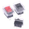 5Pcs Push Button Mini Switch 2Pin Snap-in On/Off Rocker Switch with Waterproof Cover Black
