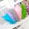 50 PCS Turkey Marabou Feathers 10-15CM Fluffy Decorative Feather for DIY Wedding Dress Jewelry Decoration Accessories Plumes