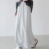 Women's Summer Lazy Style Breathable Cotton-Linen Midi Skirt - Loose Back Slit Straight A-Line Maxi Skirt with Korean Chic