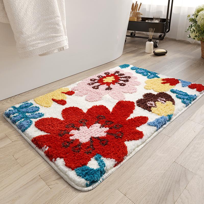 Flower Floor Mat Thickened Bathroom Mat Wear-resistant Bathroom Door Mat Dirt Resistant Entrance Mat