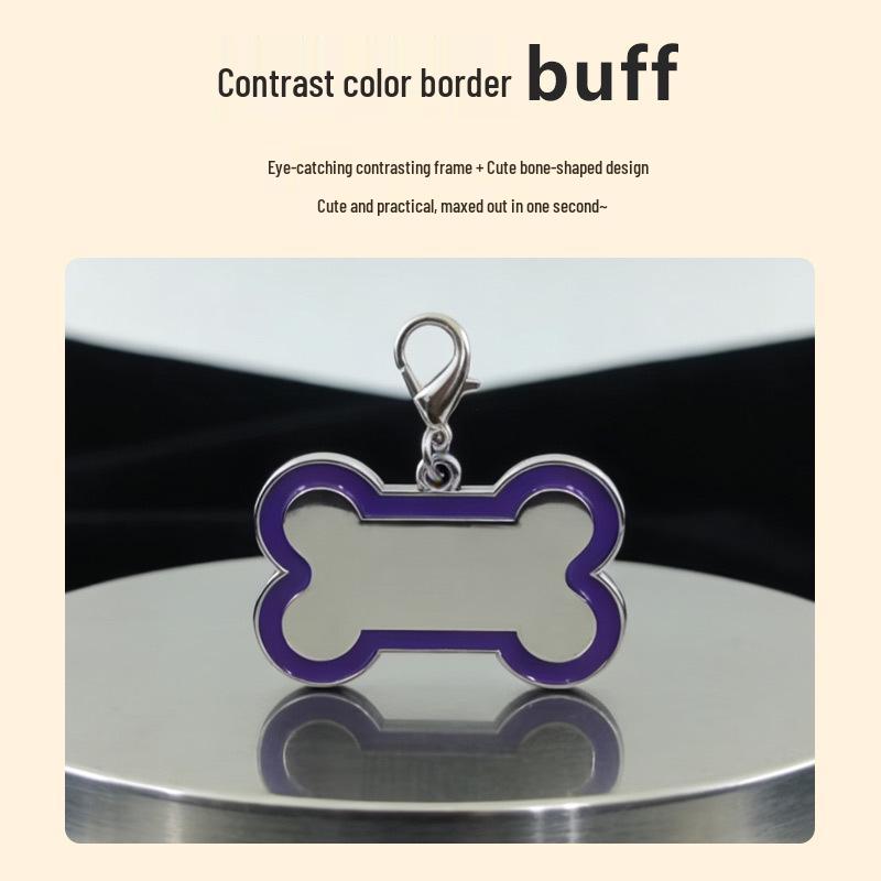 Zinc Alloy Dog Bone ID Tag - Laser Engraved, Anti-lost Military Pendant for Pet Collars