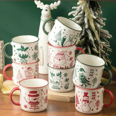 Christmas Series Mug Cute Cartoon Ceramic Coffee Cup Christmas Holiday Gift