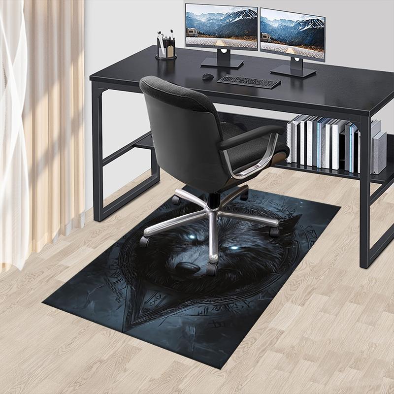 1pc Wolf Head Carpet, Office Rug Outdoor Mat Home Decor Area Carpet Festival