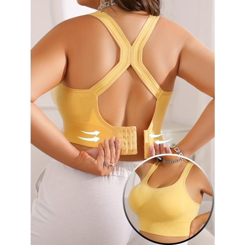 Women Plus Size Wireless Shockproof Sports Bra For Running Workout