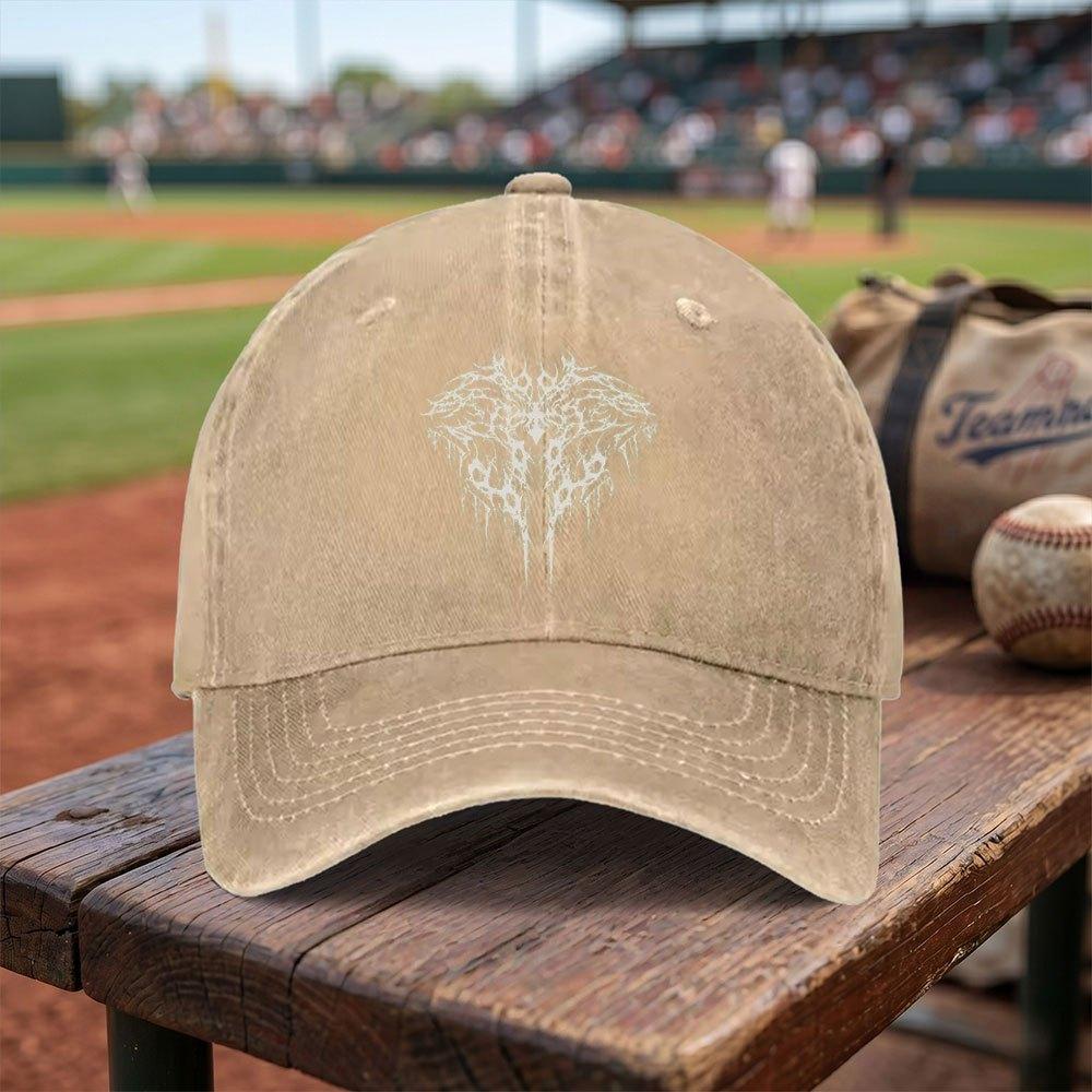 Gothic Style Twisted Texture Washed Baseball Cap Adjustable Buckle Lightweight Breathable Unisex Cap
