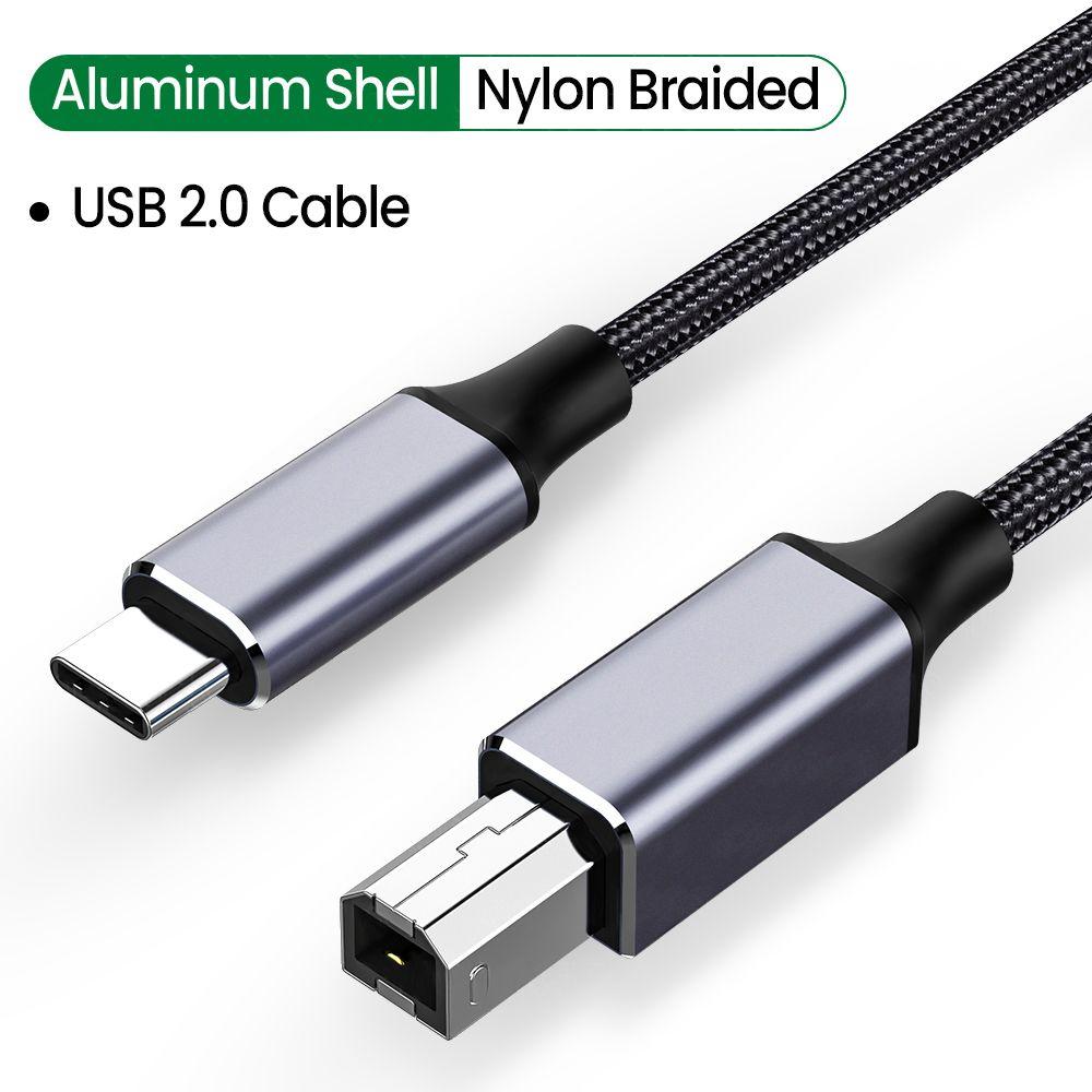 

Позолоченный штекер сканер компьютер USB Type-C к USB B 2.0 высокоскоростной принтер принтерный кабель 1m