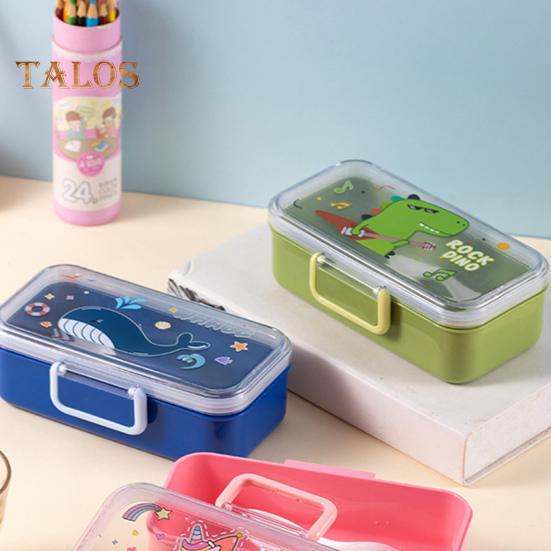 700ML Kids Bento Lunch Box Leak-proof Snack Box Cartoon BPA-Free Easy Carry Children Meal Prep Container with for School And Outdoor Adventures