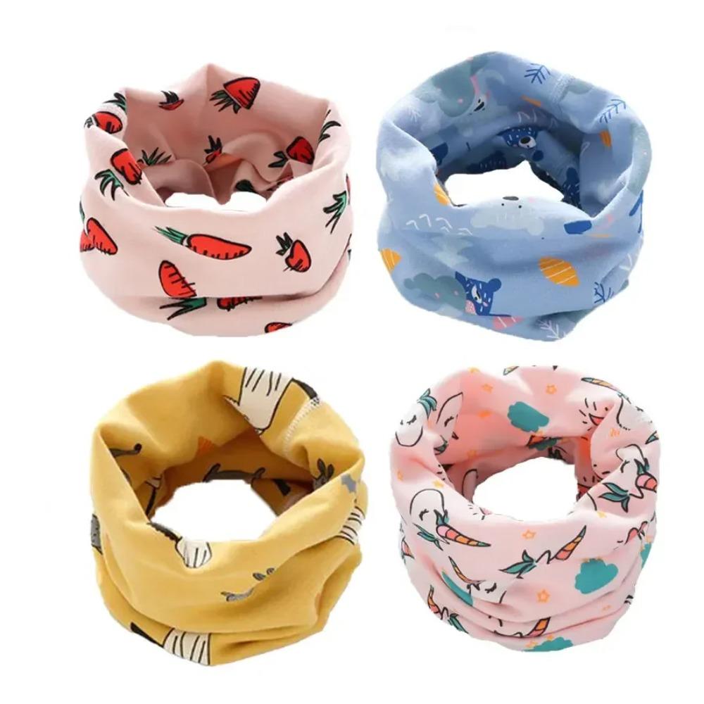 Kids Winter Warm Cartoon Scarf Soft Cotton Neck Collar For Baby Boys Girls Cute Neckerchief