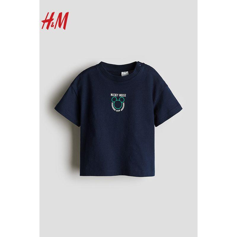 

[Серия Disney] HM Детская одежда Футболка для малыша 2025 Лето Новое поступление Топ с коротким рукавом с принтом Микки 1263213