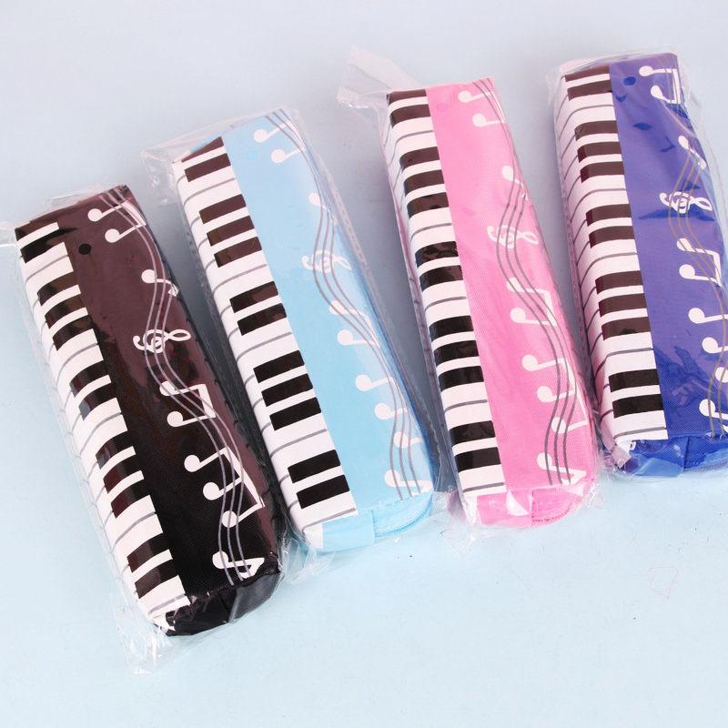 Creative Music Piano Design Pen Bag Square Oxford Cloth Stationery Storage Pouch For Boys Girls School Supplies