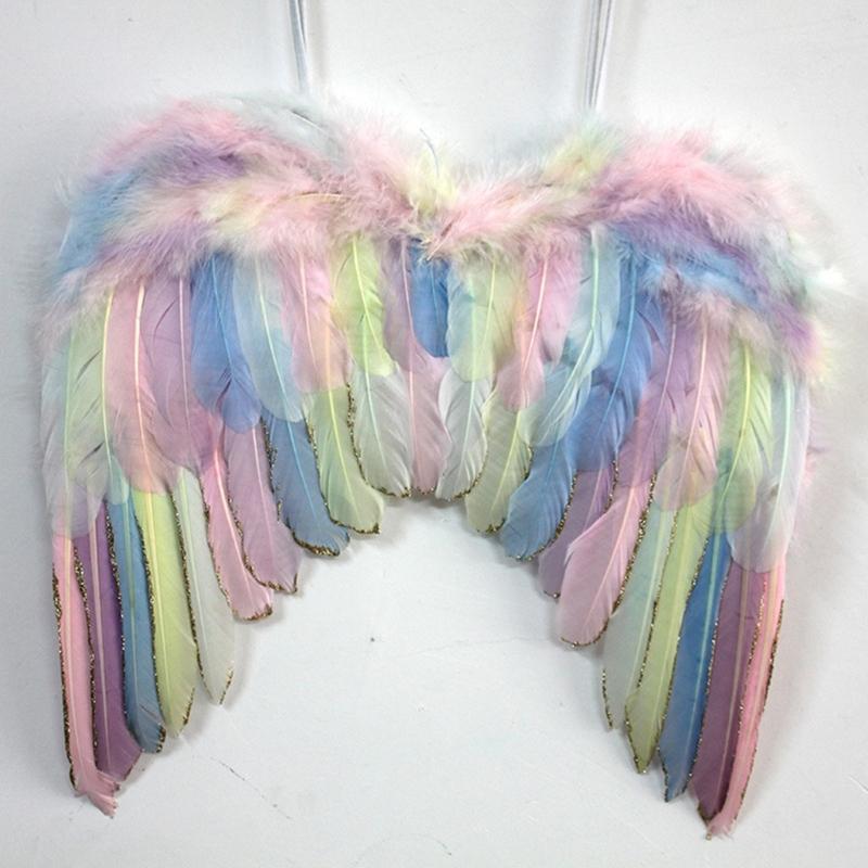 Angel Wings Feathers Wings Adjustable Srap Magic Wand Halloween Costume Wings for Women Girls Cosplay Prop Fairy Wings