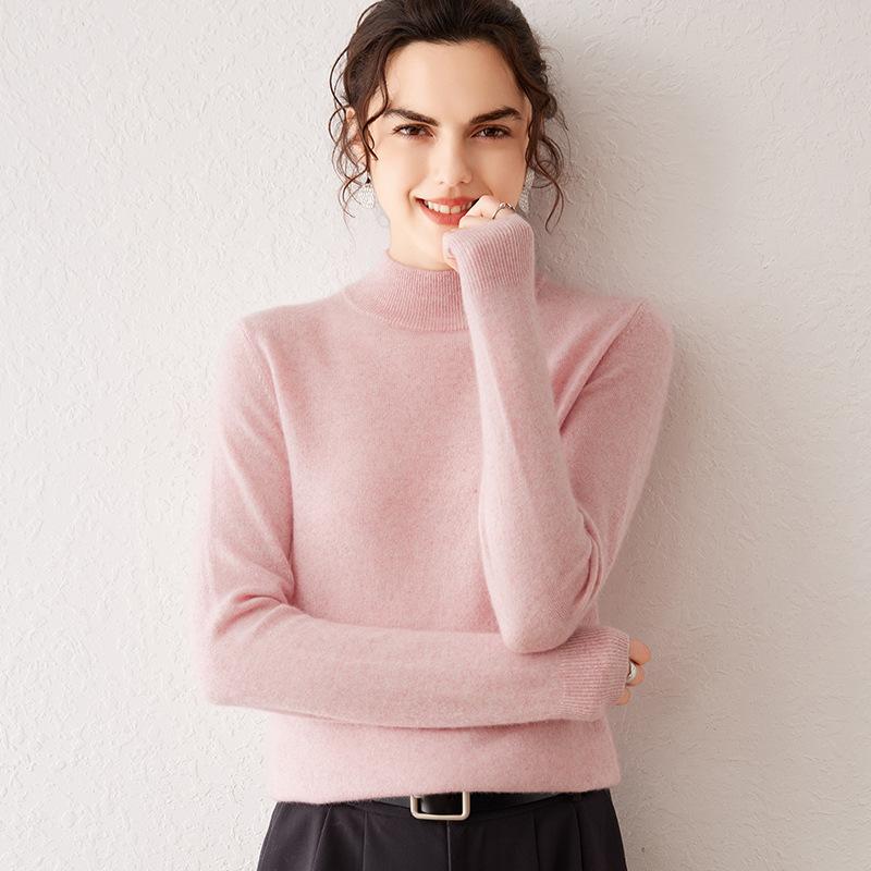 Cashmere Sweater for Women In Autumn and Winter New Soft and Glutinous Skin-friendly Base Shirt Pullover Solid Color Versatile Sweater