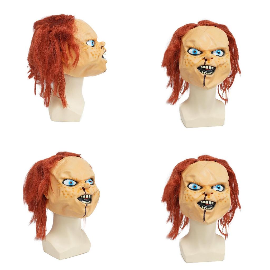 Childs Play Chucky Doll Halloween Latex Mask With Creepy Design For Party And Cosplay