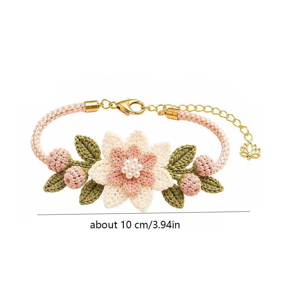 DIY Nature-Inspired Botanical Bracelet Kit Forest Floral Crochet Bracelet Kit  For Crochet Practice
