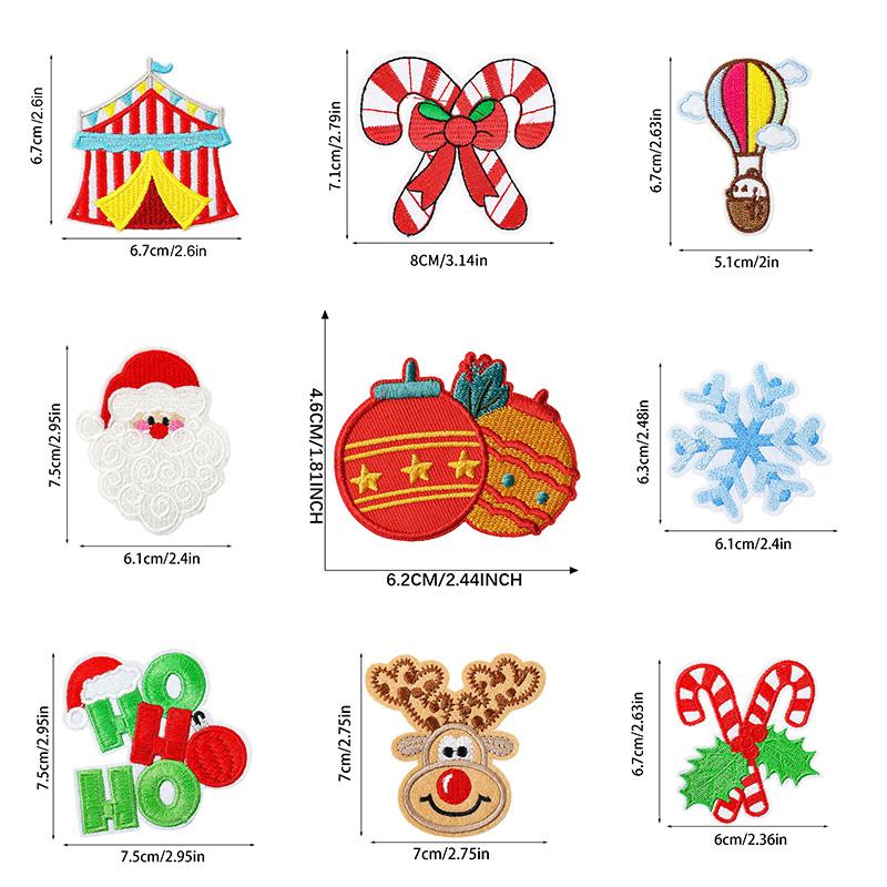 1pc Santa Claus For Clothing Bags Badge Sticker DIY Appliques Cartoon Christmas Emblem Embroidery Patches Iron On