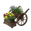 Outdoor Planter Box - Multi-Tiered Wooden Flower Stand, Carbonized Weather-Resistant Garden Decor for Patio & Balcony Planting