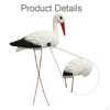 Simulated Bird Crane Miniature with Iron Wire Legs Garden Decoration 12.6x4.3x20inch Lightweight