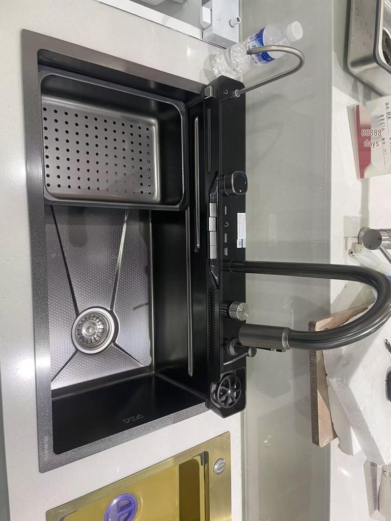 Thickened 304 Stainless Steel Veggie Washer with Digital Display & Honeycomb Design