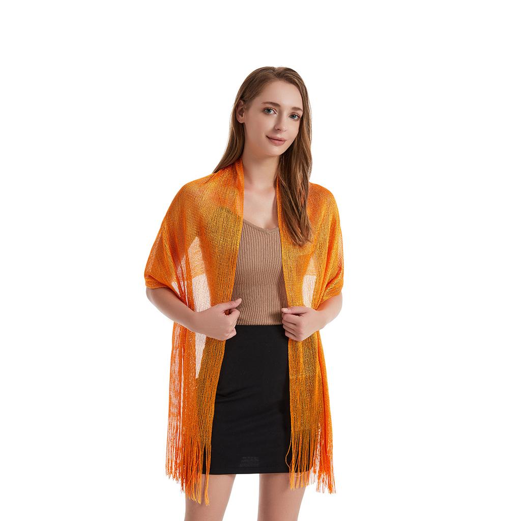 Rayon Scarf, Gold And Silver Silk Flat Scarf, Thin Shawl, Bag Head Scarf, Polyester Scarf, Multi-Color.