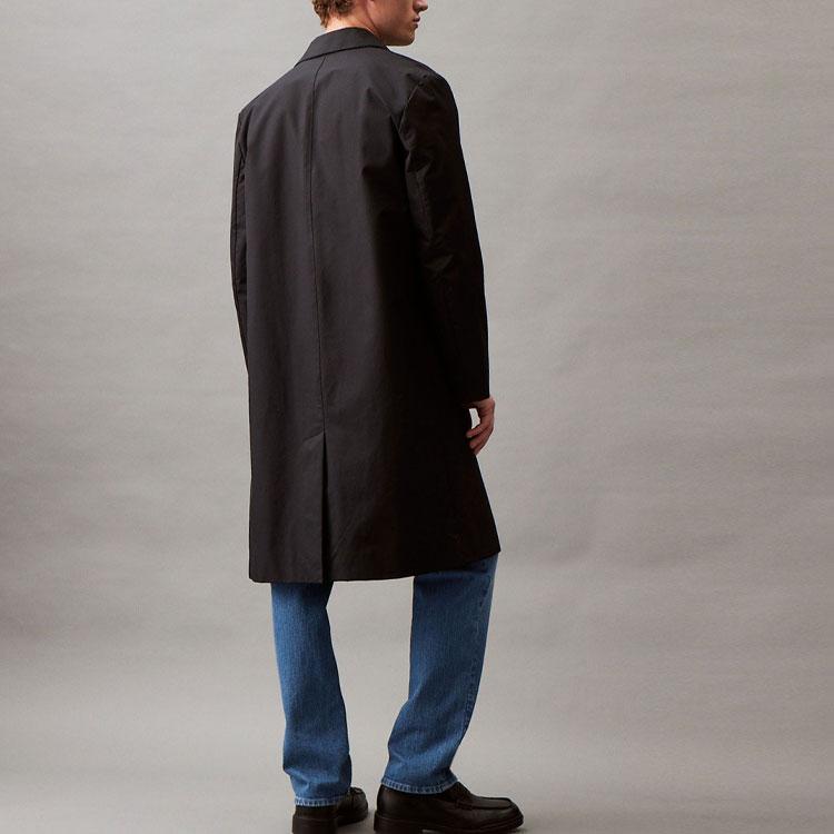 Calvin Klein Jeans Solid Color Casual Straight Single-Breasted Windbreaker Men Outerwear Black 40BM502-BAE