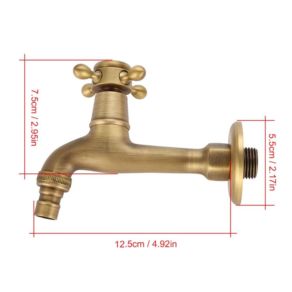 Wall Mounted Water Tap Crane Antique Brass Faucet Tap Single Handle Faucet For Washing Machine