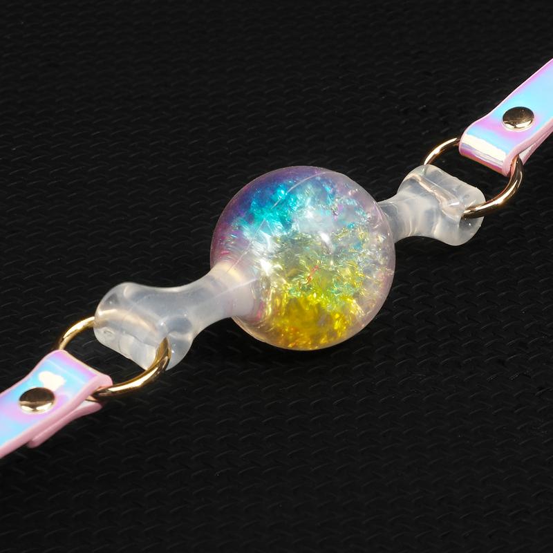 BDSM Star Nebula Ball Gag Adjustable Colorful Blet Silicone Mouth Restraint Gag Adult SM Games Bondage Sex Toys For Adults