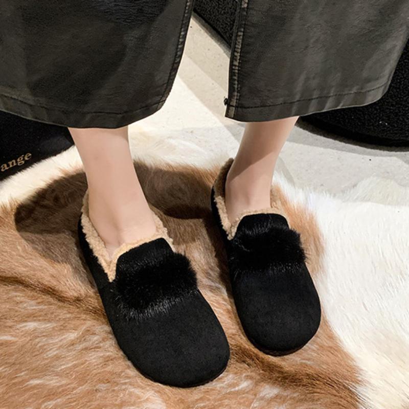 Soft Soled Fashionable Women's Shoes 2024 Winter New Casual Plush Flat Bottomed Cotton Shoes Minimalist Vulcanized Shoes Trafza